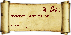 Maschat Szíriusz névjegykártya